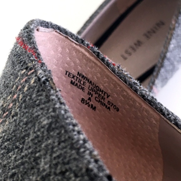 LIKE NEW Tweed Plaid Flats by Nine West - Picture 6 of 6